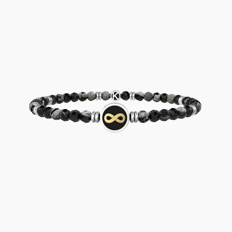 Bracciale da donna a fascia in Acciaio PVD Rosé con Frase incisa, Kidult. Collez