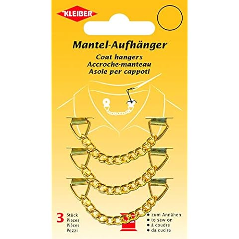 Kleiber Set of Three Sew On Metal Coat Hangers-Gold Cover