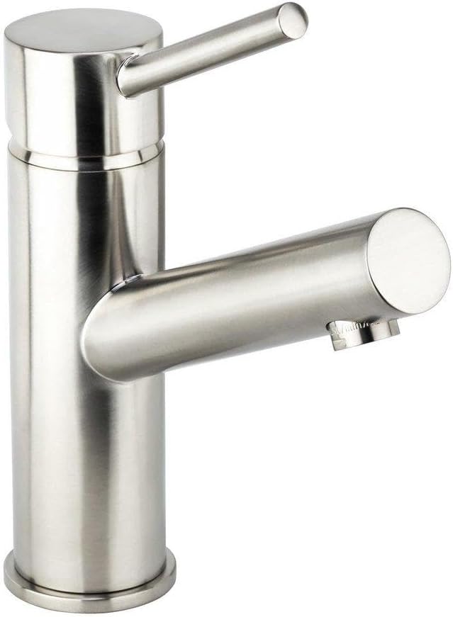 Miseno MNO102L Mia Single Hole Bathroom Faucet - Includes Push-Pop Drain Assembly and Optional Deck Plate - PVD Brushed Nickel