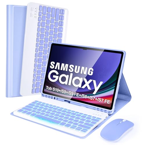 SOPPY Backlit Keyboard Case with Mouse for Samsung Galaxy...