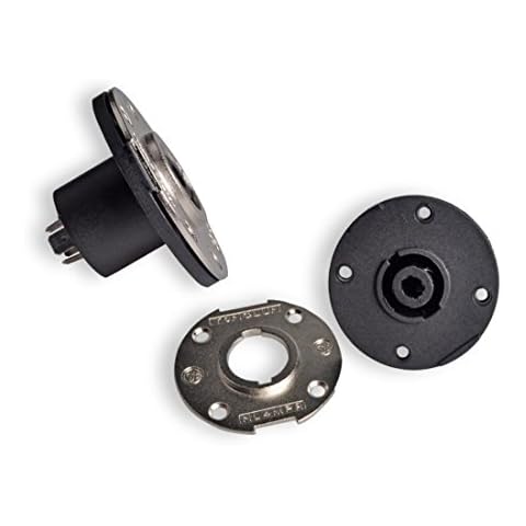 Conwork 2-Pack Female Jack Panel Mount Socket Connector - Audio Speaker Jack Twist Lock 4 Pole Round - Compatible with Neutrik Speakon, NL2FC, NL4MP, NL4MPR, NL4FC, NL4FX, NLT4X, NL4 Series Cover