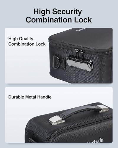 Image of Luxtude Trading Card Storage Box w /Adjustable Dividers, Large Top Loader Card Storage w /Combination Lock, Baseball Sports Cards Case for Toploaders, Trading Carrying Case for Pokemon /TCG etc. (Small)