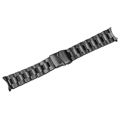 Image of Juntan Stainless Steel Curved Solid End Tapered Watch Band, 18mm 20mm 21mm 22mm Watch Bands Metal Watch Strap Bracelet Replacement Deployment Double Buckle Silver Black Silver Gold
