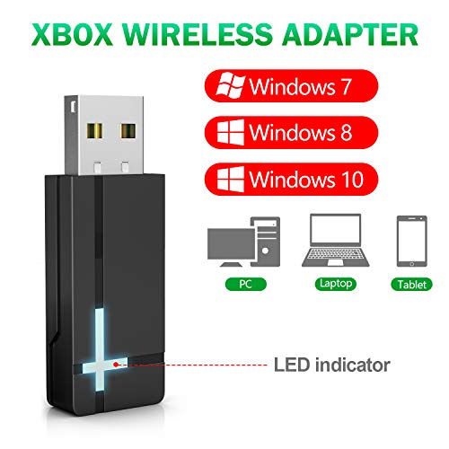 Xbox Wireless Adapter for Windows 10, 8, 7, Xbox Adapter Compatible with Xbox One Controller, Elite Series 2 and Xbox One X/S