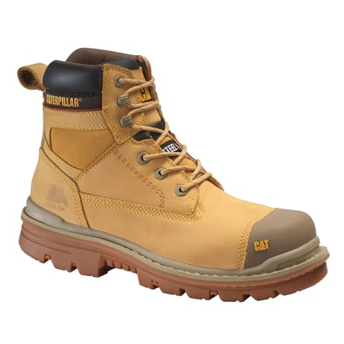 Bottes de sécurité à lacets Caterpillar homme en cuir marron 15,2 cm