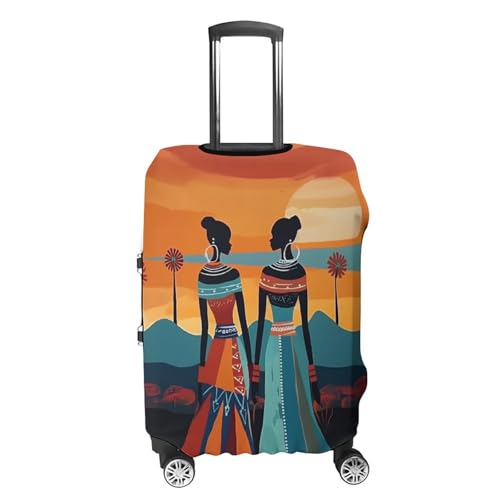 Retro African Black Woman Travel Suitcase Protector Luggage Cover Protective Washable Anti-scratch Baggage Cover3