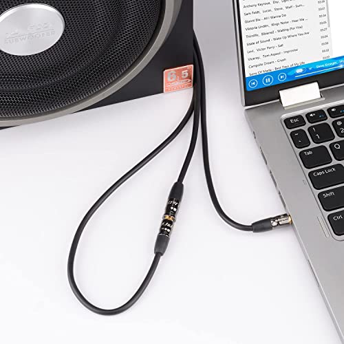 Cable de extensión AUX 3.5mm macho a hembra de 15 pies miniatura 5