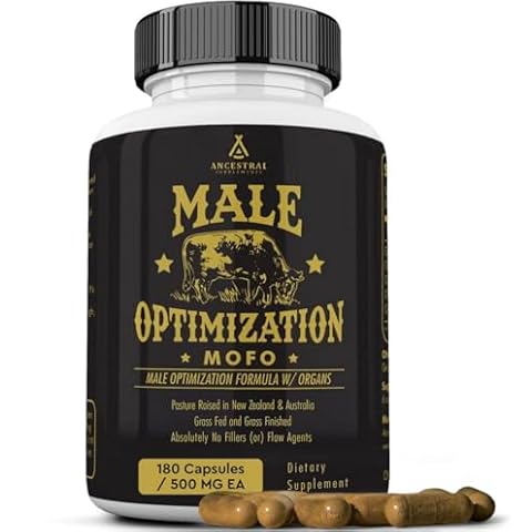 Ancestral Supplements Mofo, Supplements for Men, Support for Test and Energy Levels and Overall Men's Health and Wellness, Non-GMO Grass Fed Beef Organ Supplement with Liver, No Fillers, 180 Capsules Cover