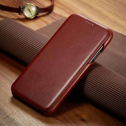 Étui cuir véritable iPhone 15 Pro marron : résolvez le problème des écrans rayés avec style