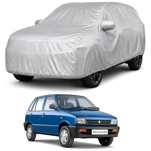 Image of Autofact Car Body Cover Compatible with Maruti 800 | Custom Fit Car Cover | 100% Water-Resistant| Triple-Stitched Lightweight Fabric | Dustproof | Indoor & Outdoor Use | Elastic Bottom