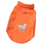 Chubasquero reflectante para perros, mascotas, impermeable, adecuado para mascotas pequeñas y medianas (naranja, S