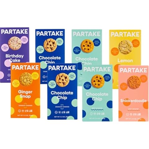 Gluten Free Soft Baked & Crunchy Vegan Cookies by Partake – 8 Boxes | Vegan, Allergy Friendly | No Peanuts, Soy, Dairy, Tree Nuts | Safe School Snack for Kids | Contents May Vary Cover