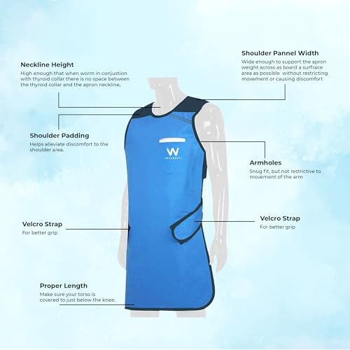 Image of WALDENT X Ray Lead Apron for Radiation Protection - 0.35mm Lead Equivalency - BARC Certified Shielding - Durable Comfortable Lightweight Design, Ideal for Dental Medical Radiology Imaging Procedures