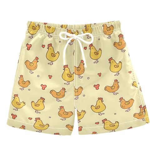 senya Cute Chicken Yellow 1 Boys Swim Trunks Toddler Shorts Swimwear Boardshorts