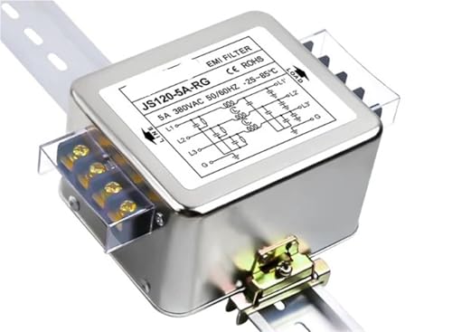 Filtro EMI trifásico JS120-5A-RG de carril DIN 380VAC para fuentes de alimentación industriales 1