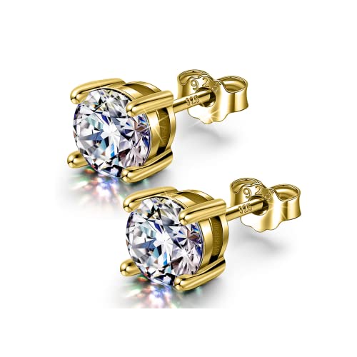 Image of HIGHSPARK 925 Silver Solitaire Earrings for Women | 92.5 Sterling Silver and Diamond like Brilliance Sparkling Zirconia for that Stunning Shine | Lovely Gift