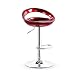 Taburete de Bar ABS Rojo Taburete de Cocina Redondo Taburete Alto Ajustable (Tamaño : 410mm)