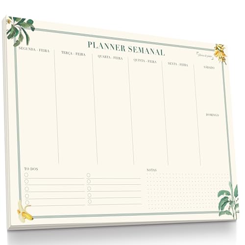 Planner Agenda Semanal Tropical - 50 folhas - tamanho A4