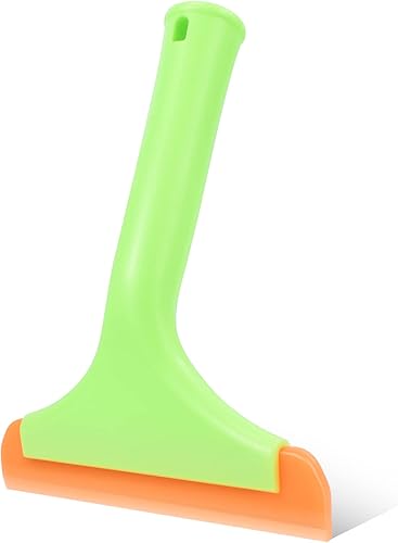 REEVAA Escobilla de silicona pequeña y flexible, escobilla de goma, escobilla de ducha con mango antideslizante, hoja de agua automática, escobilla