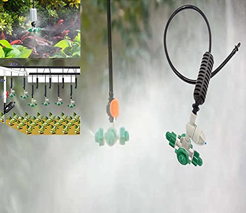 Image of DIY Crafts Water Misting Cooling System Kit Summer Sprinkler Nozzle Outdoor Garden Greenhouse Park Plant Spray Hose Watering Spray Do it YourSelf