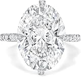 JEWELERYIUM 6CT-10CT Oval Moissanite Wedding Rings for Women Handmade Huge Bridal Engagement Ring Pave Compass Setting Hidden Halo Anniversary Promise Ring (Main Stone : 7.00 Carat)