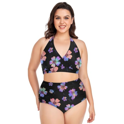 Maillots de bain de luxe pour femmes aux détails fleuris raffinés et coupe halter haut de gamme