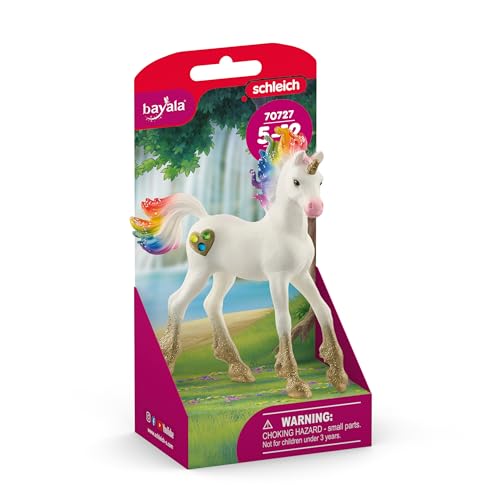 SCHLEICH BAYALA | Regenbogeneinhorn Fohlen 70727 | detailgetreue, Fantastische Figuren | tolles Geschenk für Mädchen und Jungen | wunderschöne Sammelfiguren | Spielfigur ab 5 Jahren | 8 x 3 x 9 cm