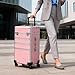 DeerDean 4-in-1 Rolling Makeup Case - Cosmetic Train Trolley with Shock-Absorbing 360° Case on Wheels, Makeup Storage for Nail Cart Beauty Services, Home Studio & Travel (Pink, 30Inch)