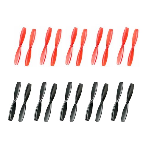 20PCS RC Toy Propeller 55mm 2-Blades CW CCW Propeller for RC Toy DIY Model Toy Parts (Black,Red)