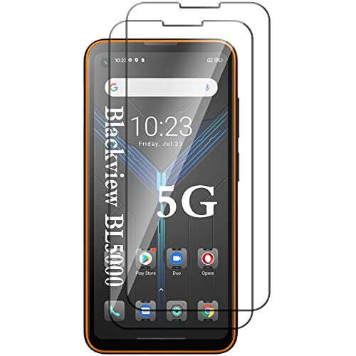 Lot de 2 films de protection d'écran en verre blindé pour Blackview BL5000 5G - Anti-rayures - Anti-huile - HD - Pour Blackview BL5000 5G Cover