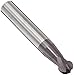 Melin Tool VBMG4-M-M Carbide Ball Nose End Mill, Metric, nACo Monolayer Finish, 15 Deg Helix, 4 Flutes, 63mm Overall Length, 8mm Cutting Diameter, 8mm Shank Diameter