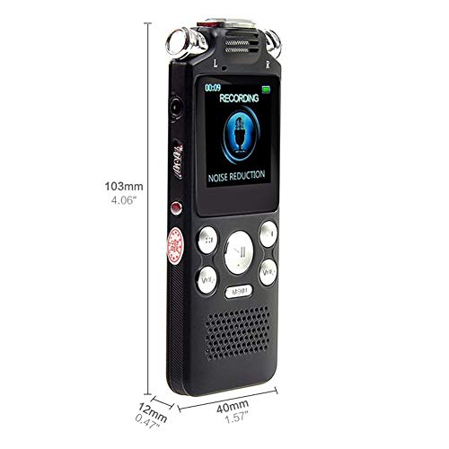 Enregistreur vocal numérique 8GB avec double microphone et charge USB pour interview - 7