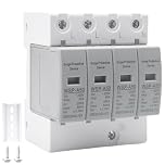 WIYETY Protezione da sovratensione a 4 poli: scaricatore di sovratensione tipo 1 + tipo 2 20 – 50 KA, dispositivo di protezione da sovratensione 230 V per casa, impianti solari e industriali