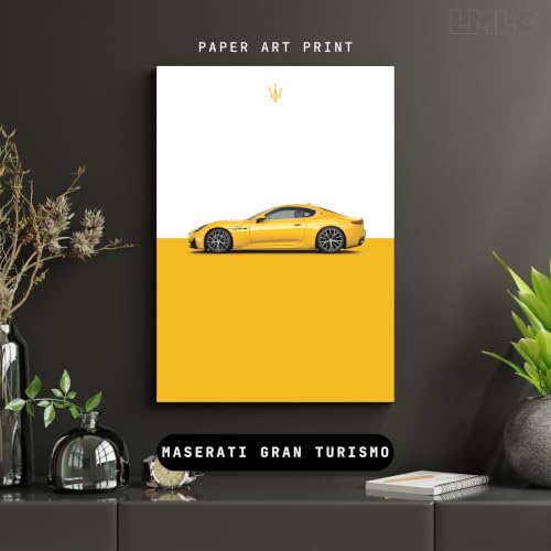 Image of Live Mad Live Crazy Maserati Granturismo Portrait Single Wall Paper Poster, A3 Size, 16.5L X 11.7W Inches Unframed Art Prints - Home, Bedroom, Living Room & Decor - Aesthetic, Matt Finish, Frame Not Included