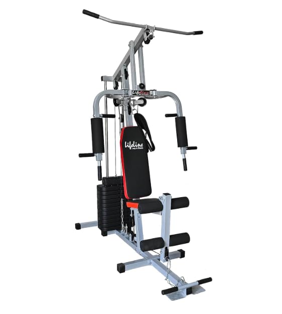 Life Line Fitness Multi Home Gym Multiple Muscle Workout Exercise Machine Chest Biceps Shoulder Back Triceps Legs For Men At Home, 60Kg Weight Stack, Made In India