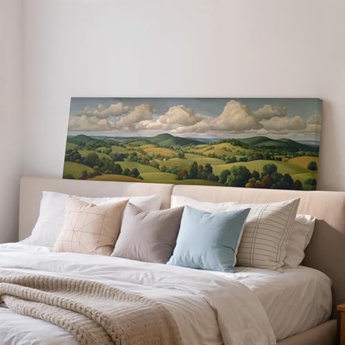 Tableau de collines vallonnées panoramique 60x180 cm pour au-dessus du lit