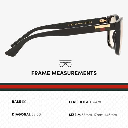 Image of Gucci GG0746S Lettering Logo Rectangular -Shaped Non-Polarized Sunglasses for Men - Includes Luxury Eyewear Kit - Black Frame with Gray Lens