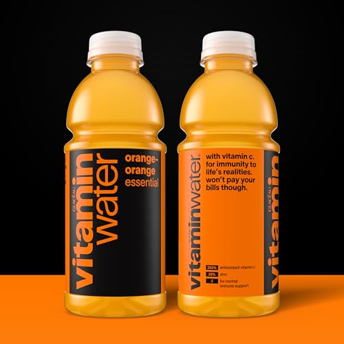 Image of vitaminwater Essential Orange-Orange, Flavored Water Beverage, 20 fl oz Bottles, 12 Pack