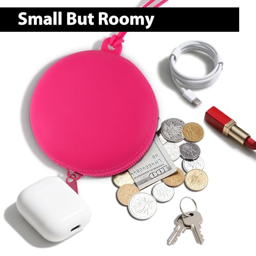 Image of Coin Purse for Women - Silicone Small Coin Pouch with Zipper for Coins, Keys, Lipstick, and Earphones - Mini Cute Change Purse for Daily Life, Cars, Travel, Party