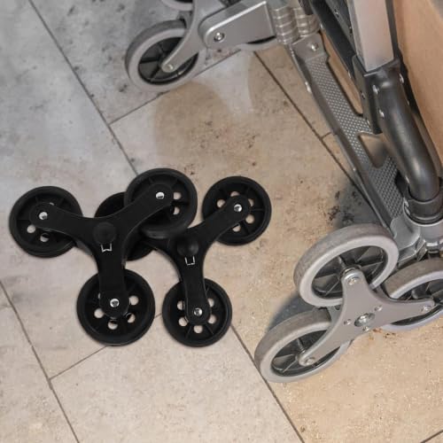 Ruedas de goma para subir escaleras, repuesto de carrito de compras resistente Abaodam 6