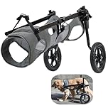 UIQELYS Grand fauteuil roulant pour chiens, fauteuil roulant géant gris, chariot léger pour personnes handicapées/âgées, réglable