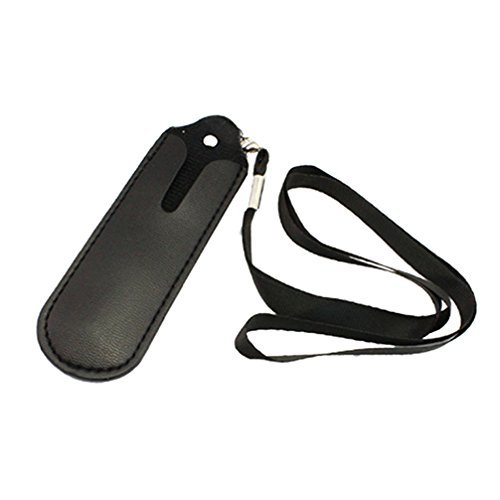 1X PU Leather Eco-E-Cigarette Holder Pouch / Pen Drive Case with Lanyard (Black)
