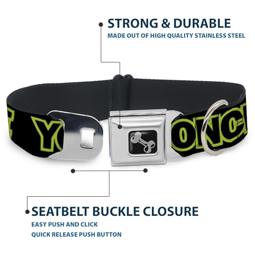 Collier de Chien Ceinture de Sécurité Nylon Résistant Vert Fluo Taille Medium - 5