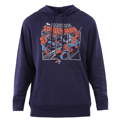 Marvel The Amazing Spider-Man Hoodie Mens Action Poses Graphic Pullover3