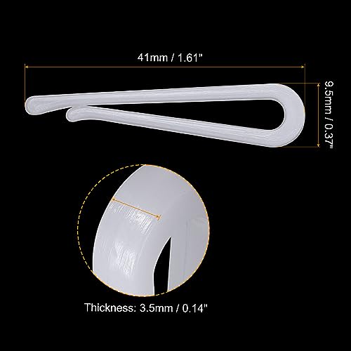 uxcell 200Pcs Durable Plastic Alligator Clips, 1.61" White U Shape Shirt Clip Clothespins for Folding Ties Pants, Socks, Garments - Image 2