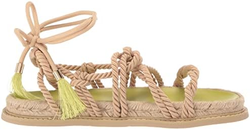 A | X ARMANI EXCHANGE Women's String Rope Sandals Flat, Natural + Mirage, 7 | Image 5