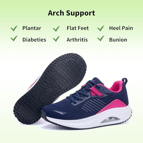 Image of RomenSi Womens Arch Support Walking Shoes Orthotic Fashion Sneakers Tennis Shoes for Plantar Fasciitis Pain Relief US 5.5-11