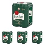 Pilsner Urquell Birra Pils, Multipack Birra con 4 Birre in Lattina da 50 cl, 2 L, Gusto Pieno Intensamente Luppolato, Gradazione Alcolica 4.4% Vol (Confezione da 4)