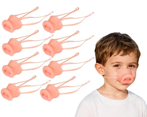 CMRCOYO 8 Pieces Pig Noses for Novelty Pig Snout Cosplay Mask with Elastic Band for Halloween Birthday Party Supplies