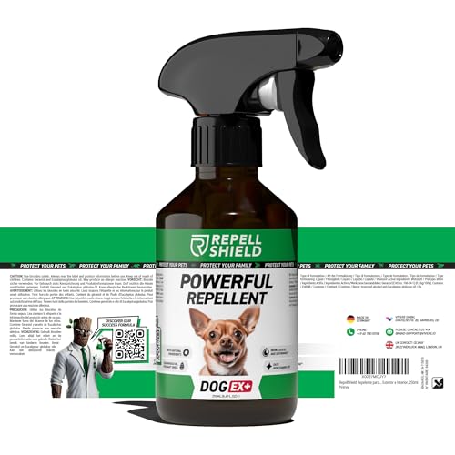 RepellShield® Hundeabwehrspray -250ml - Nicht färbend - Hunde Abwehrspray zur Ausbildung & Erziehung - Bitterspray Hund zur Abschreckung gegen Kauen & Beißen von Möbeln - Hundeschreck